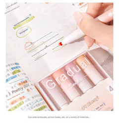 Vibrant gradient coloured highlighters arranged