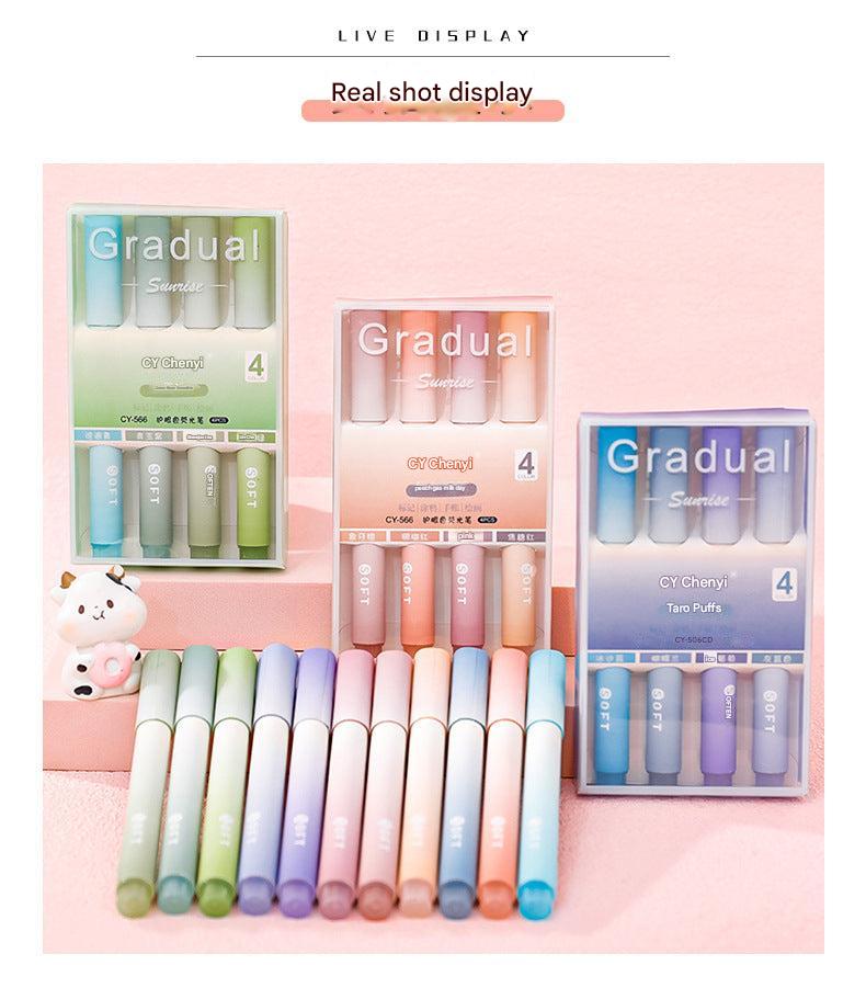 Minimalist design highlighter pens ready for journaling