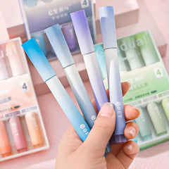 Close-up image of slant tip highlighter pens