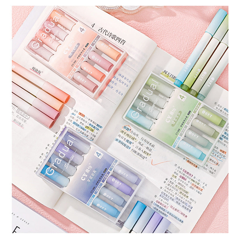 Gradient highlighter pens set in pastel colours