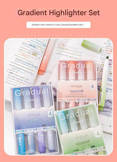 Set of highlighter pens on workspace