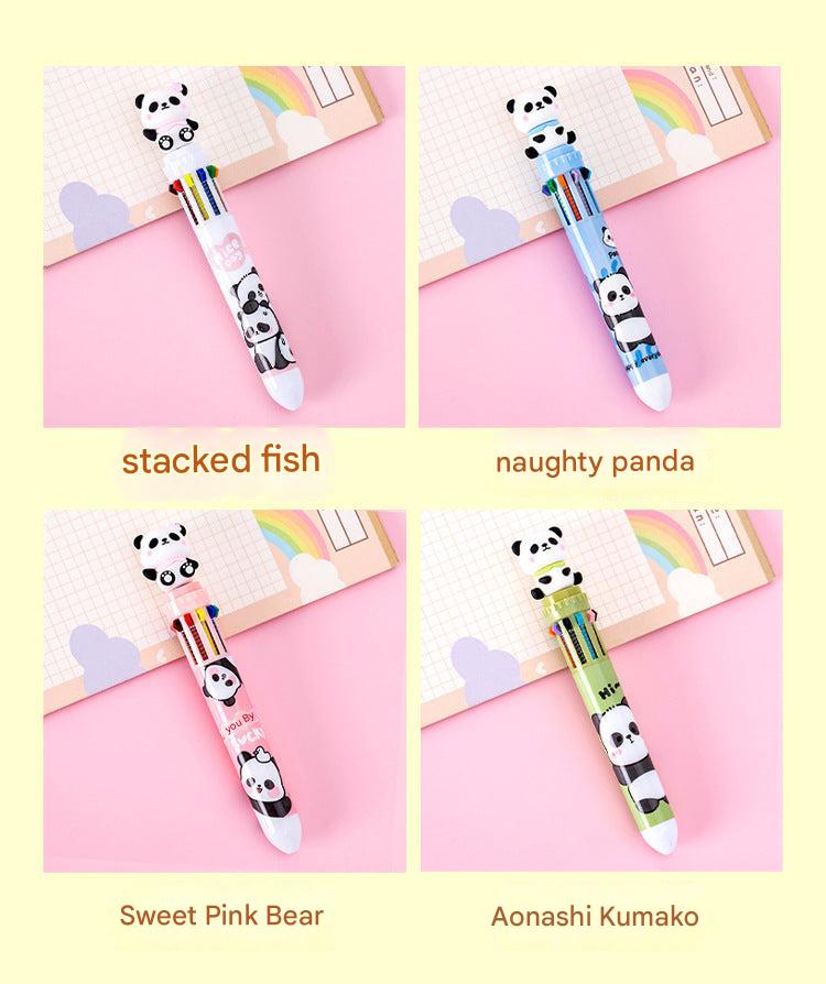 Detailed view of the panda pen with 10 ink colours