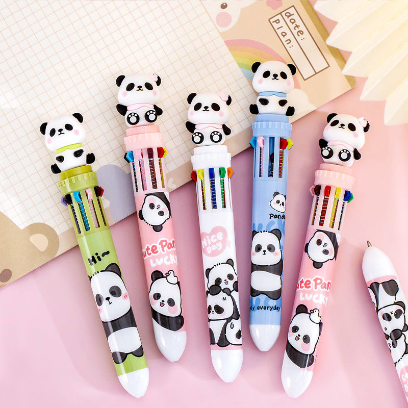 Detailed view of the panda pen with 10 ink colours