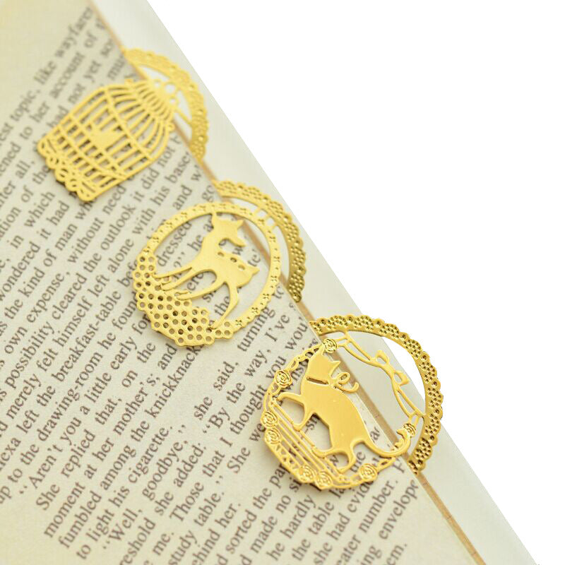 Rustic charm with deer motif metal bookmark