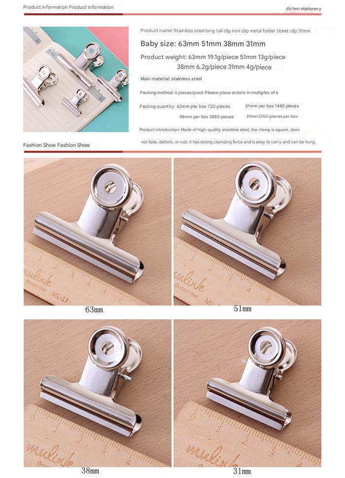 image of stainless steel clips for documents