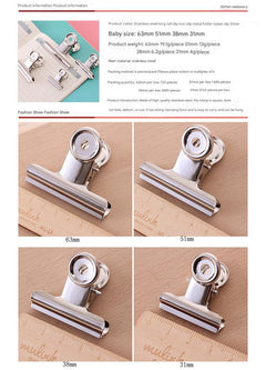 image of stainless steel clips for documents