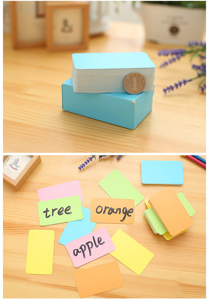 Variety of colours in a note card set
