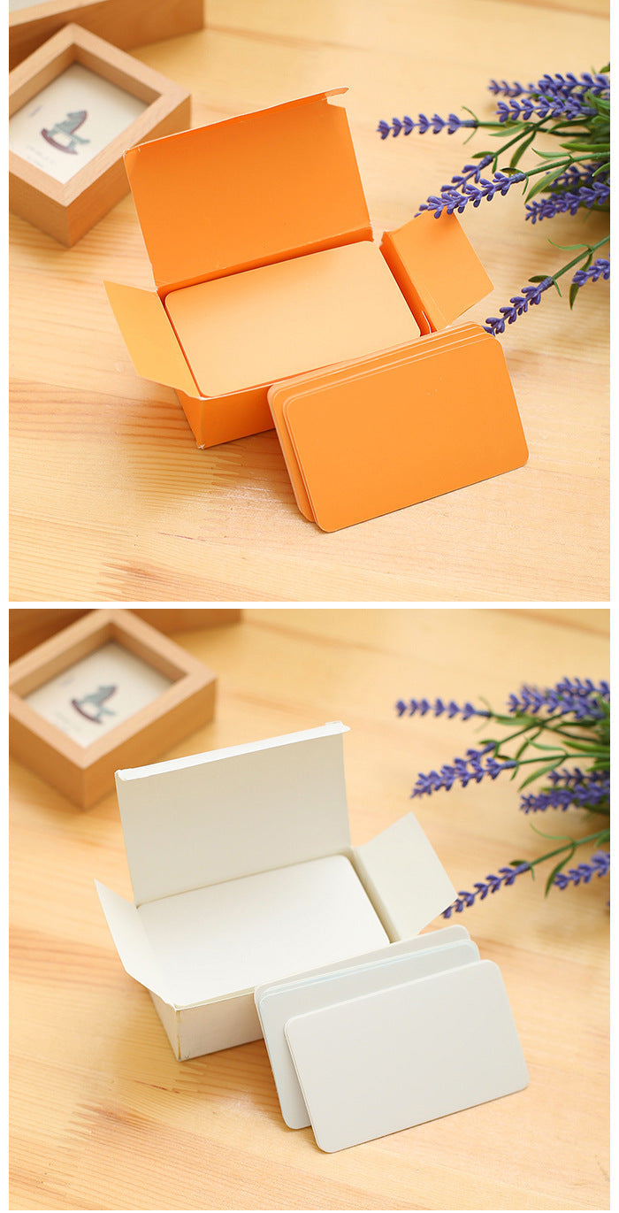 Close-up of vibrant note cards in assorted colours