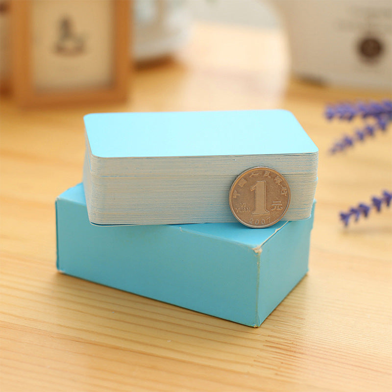 Close-up of vibrant note cards in assorted colours