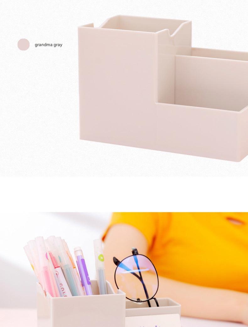 Stylish white office storage unit on a desk