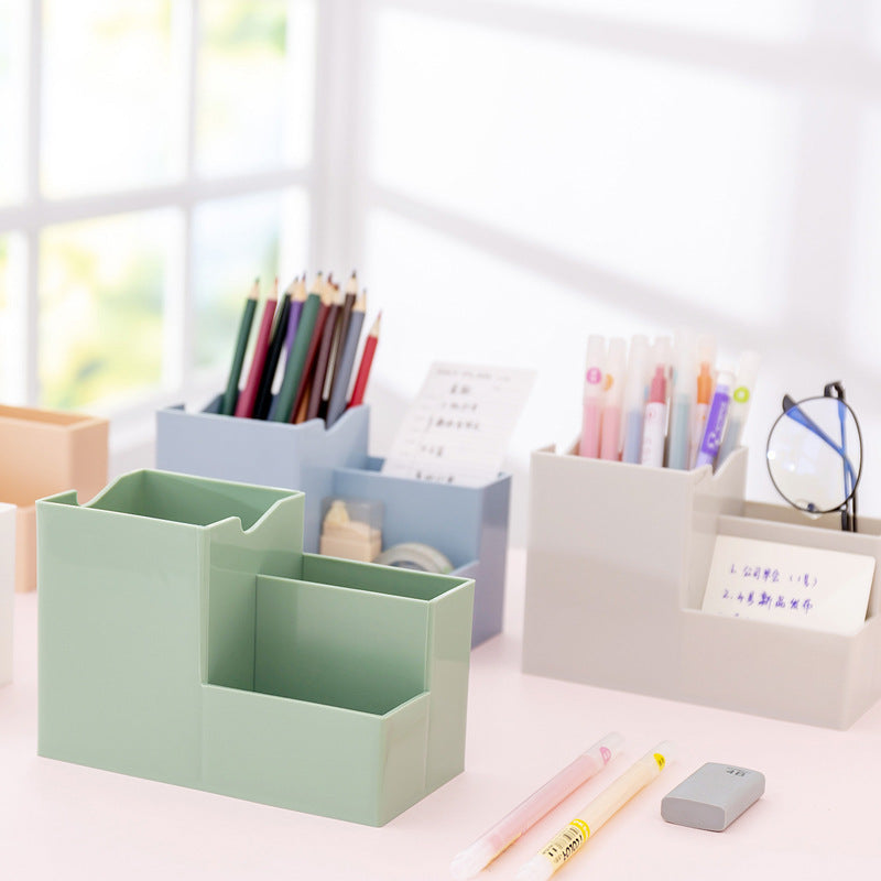 Stylish white office storage unit on a desk