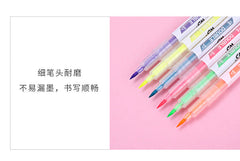 highlighter pen set stored in a transparent bag