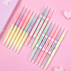 set of six colourful highlighter pens in packaging