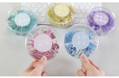 Image of colourful metal binder clips in a box