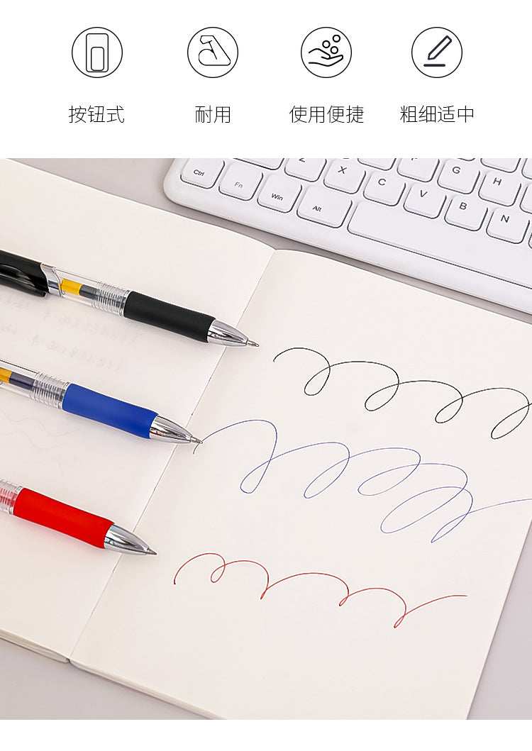 Sleek retractable gel pen with stainless steel tip
