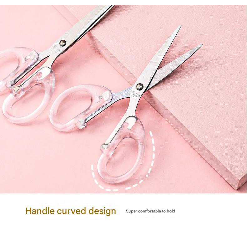 creative office tools clear handle scissors with metal blade