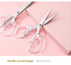 creative office tools clear handle scissors with metal blade