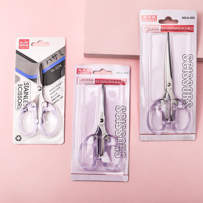 creative office tools clear handle scissors with metal blade
