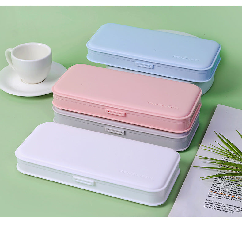 blue PP pencil box with compartments
