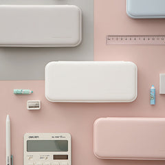 blue PP pencil box with compartments