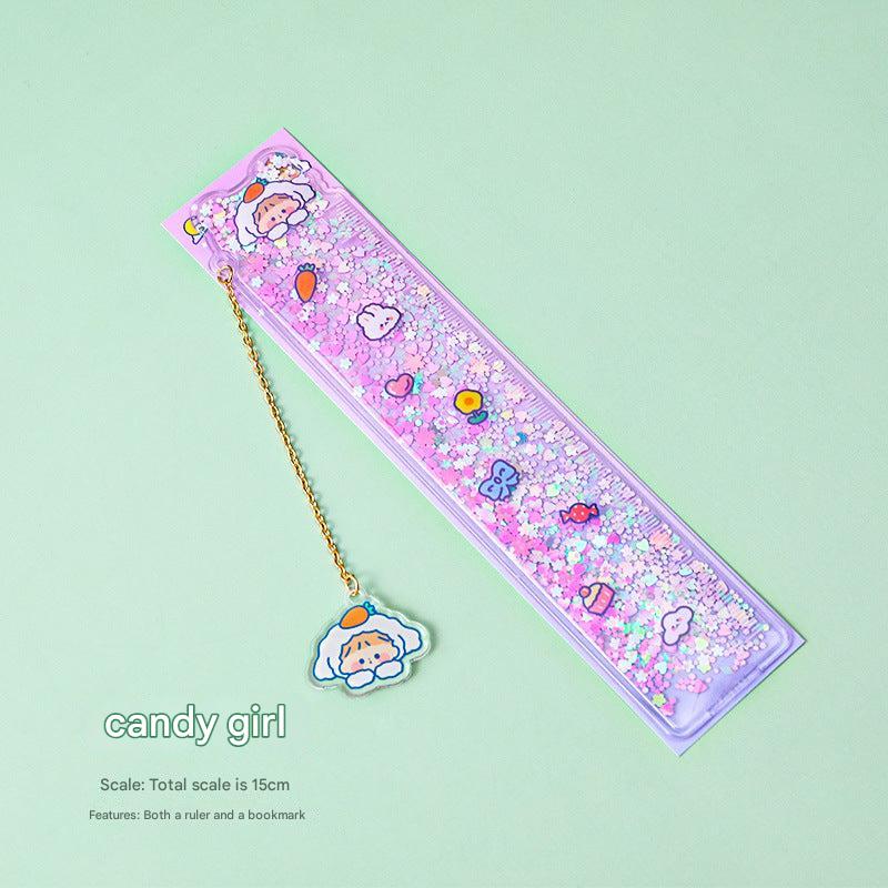 Stylish ruler with pink candy girl theme