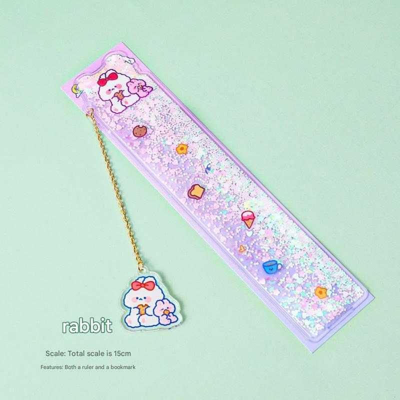 Cute multifunctional ruler with charms showing designs