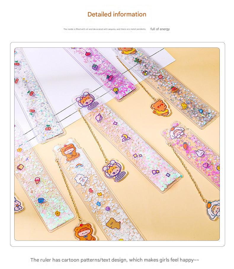 Stylish ruler with pink candy girl theme