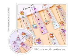 Close-up of decorative 15cm ruler for school