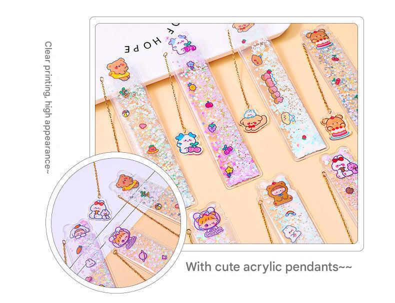 Close-up of decorative 15cm ruler for school