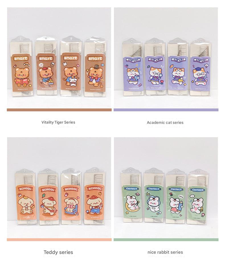 Smart cat-themed school geometry set