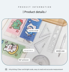 Teddy bear design student ruler kit