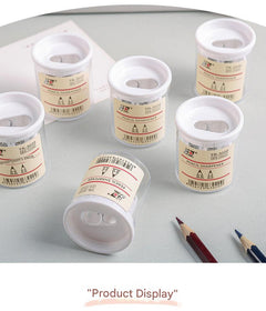Close-up of pencil sharpening process