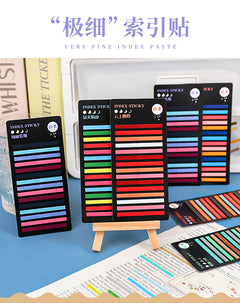 Close-up of waterproof sticky notes with vibrant colours