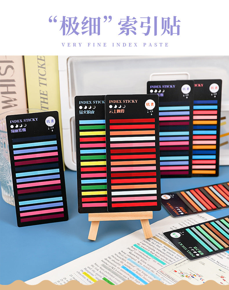 Close-up of waterproof sticky notes with vibrant colours