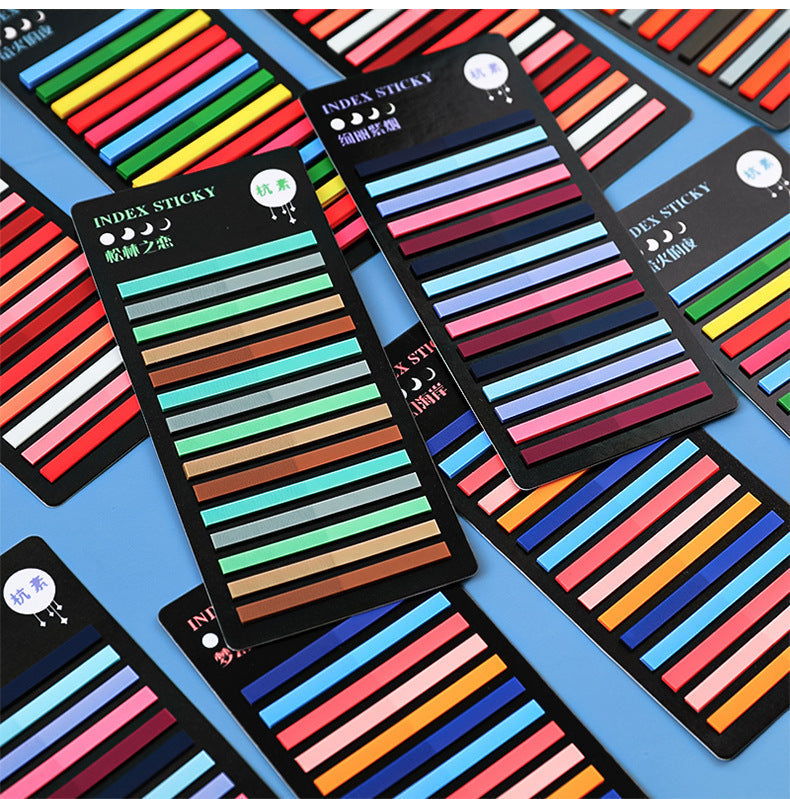 Close-up of waterproof sticky notes with vibrant colours