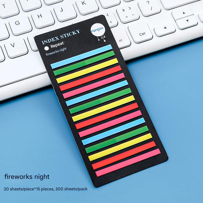 Different angles of colourful adhesive pads