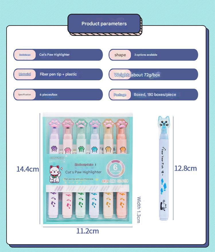 Cute Cat Paw Highlighters on a Desk - Image 10