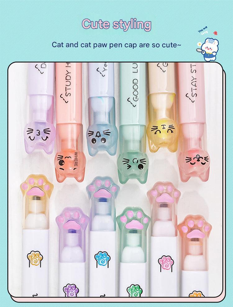 Assorted Pastel Cat Paw Highlighters Box - Image 2