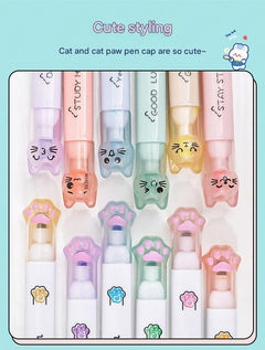 Assorted Pastel Cat Paw Highlighters Box - Image 2