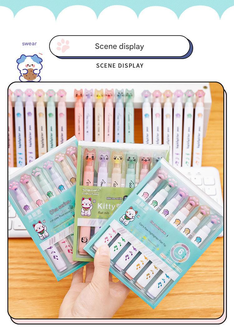 View of Cat Paw Highlighters with Assorted Colours - Image 7