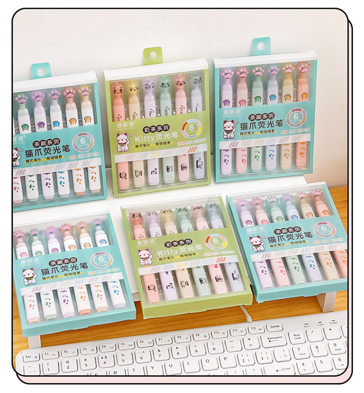 Cute Cat Paw Highlighters on a Desk - Image 10