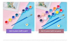 Complete acrylic paint kit including brushes