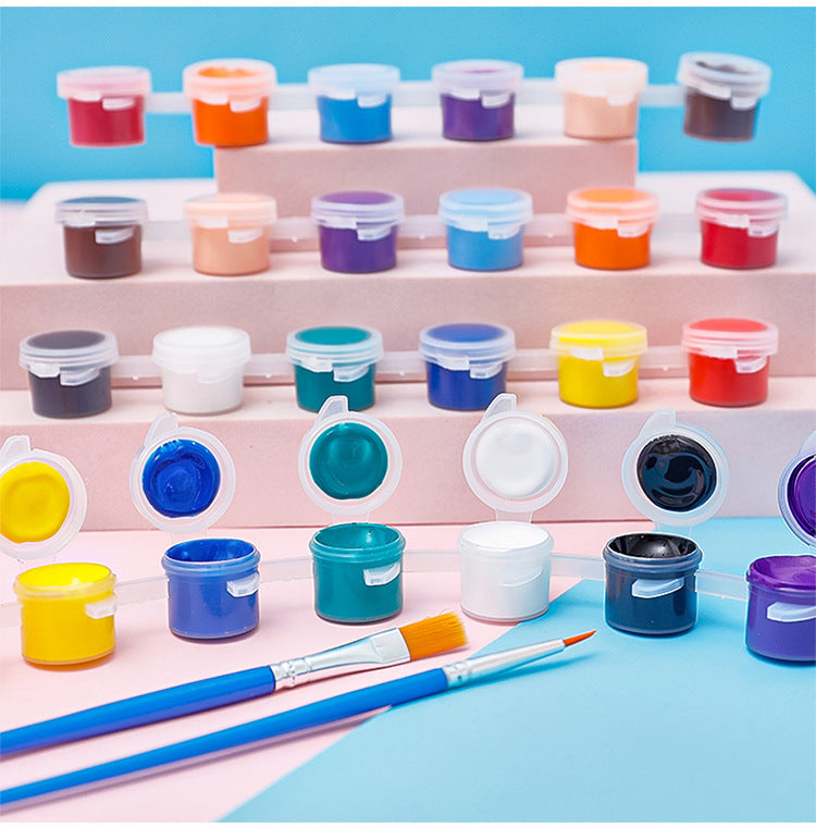 Close-up of vibrant acrylic paint tubes