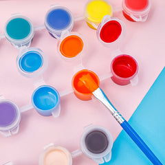 Complete acrylic paint kit including brushes