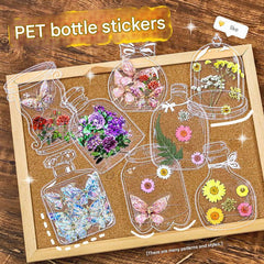 Creative PET bottle stickers for bookmarks