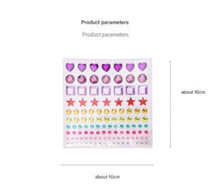 Detailed view of colourful crystal diamond stickers