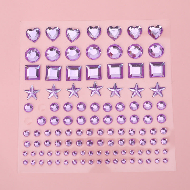 Purple crystal star sticker with glossy finish