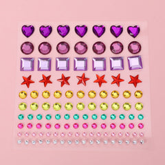 Close-up of sparkling diamond sticker details