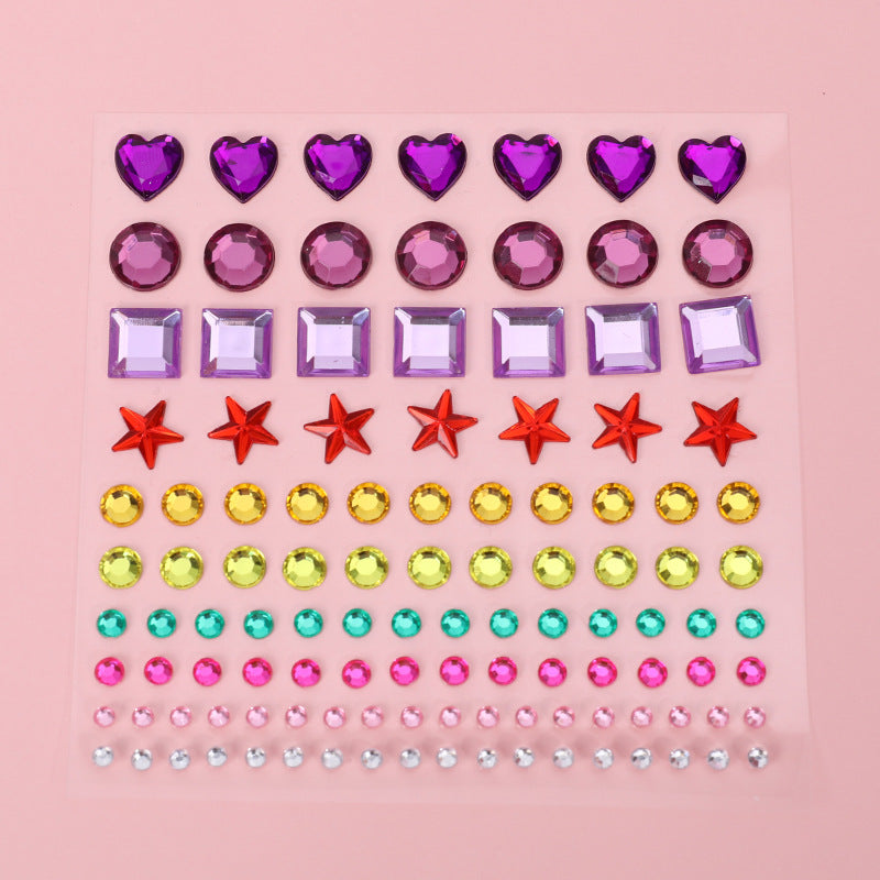Close-up of sparkling diamond sticker details