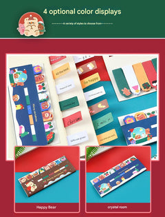 Back view of Christmas themed sticky notes